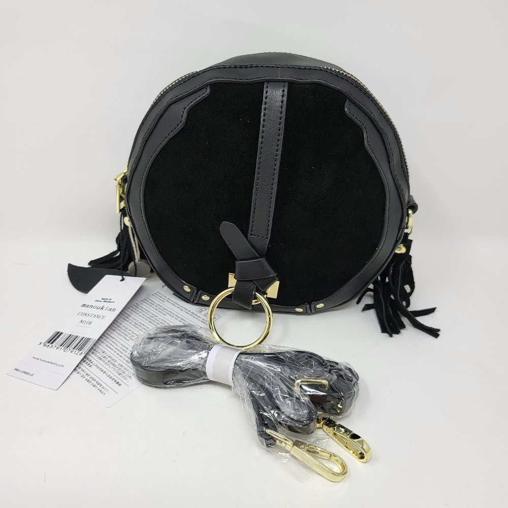 MANOUKIAN SUEDE TASSELS CROSSBODY BAG